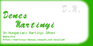denes martinyi business card